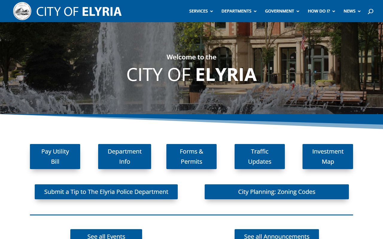 City website Elyria bankruptcy records