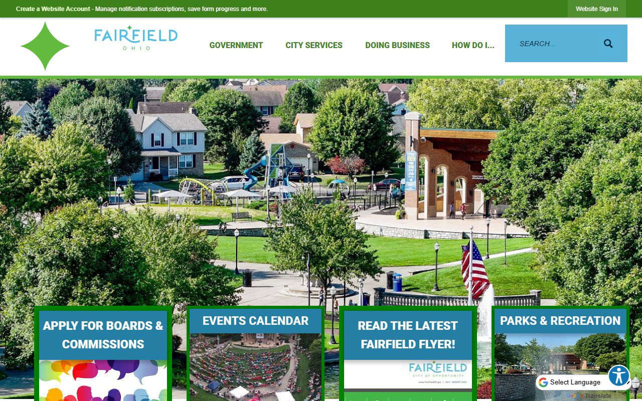 City of Fairfield website for Fairfield bankruptcy records
