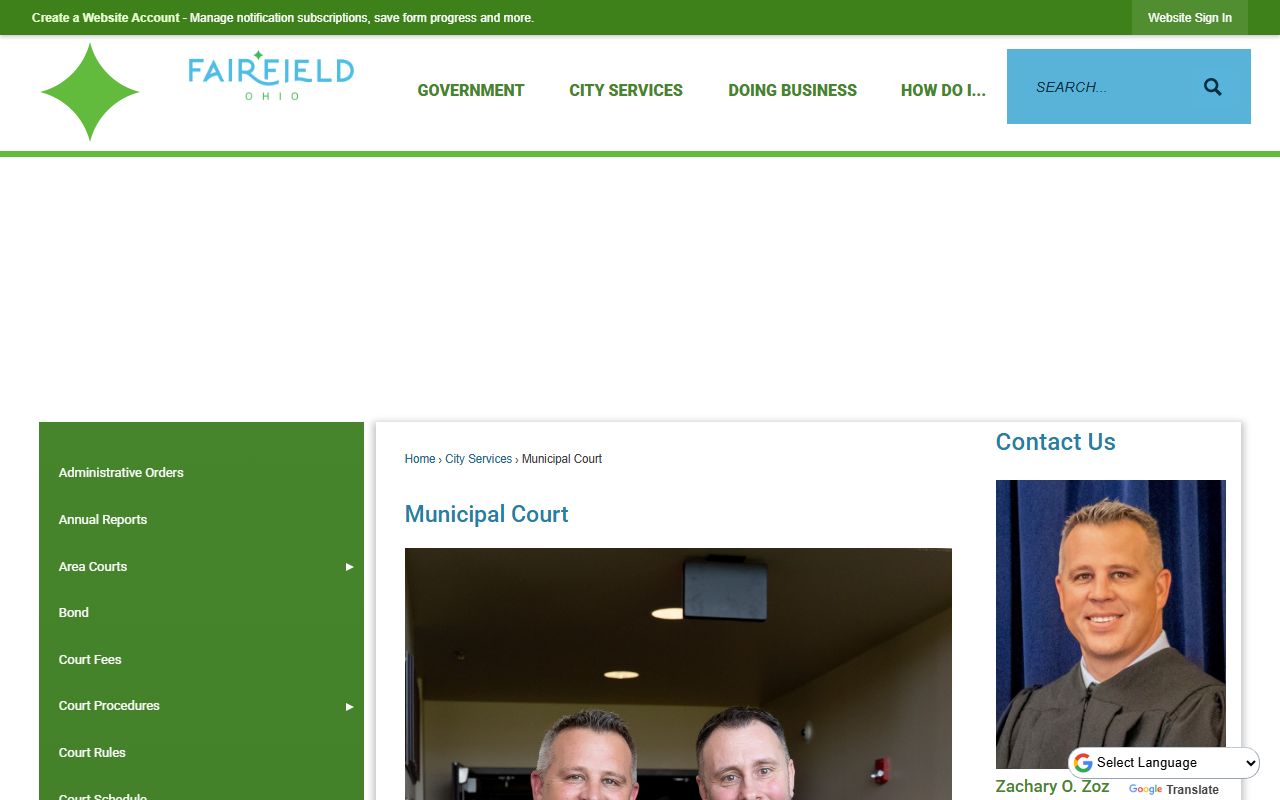 Fairfield Municipal Court for Fairfield bankruptcy records