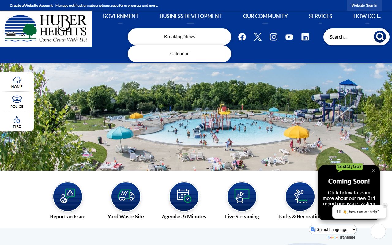 City of Huber Heights website for Huber Heights bankruptcy records