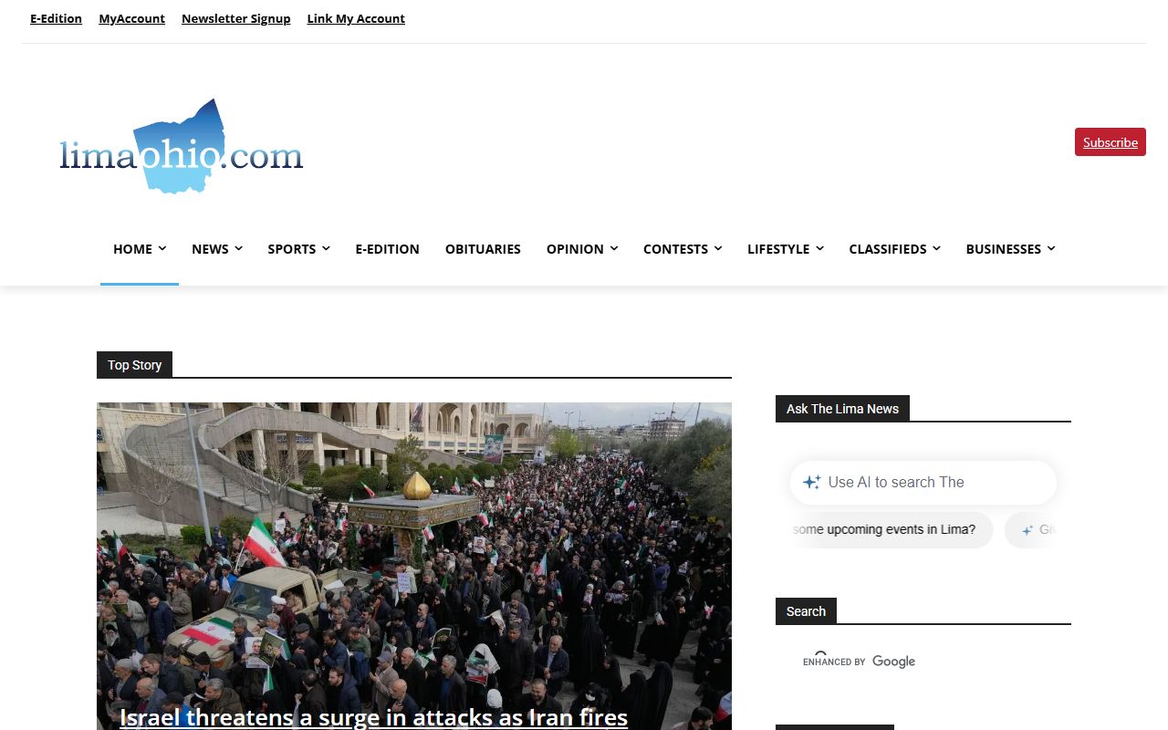 City of Lima website for Lima bankruptcy records