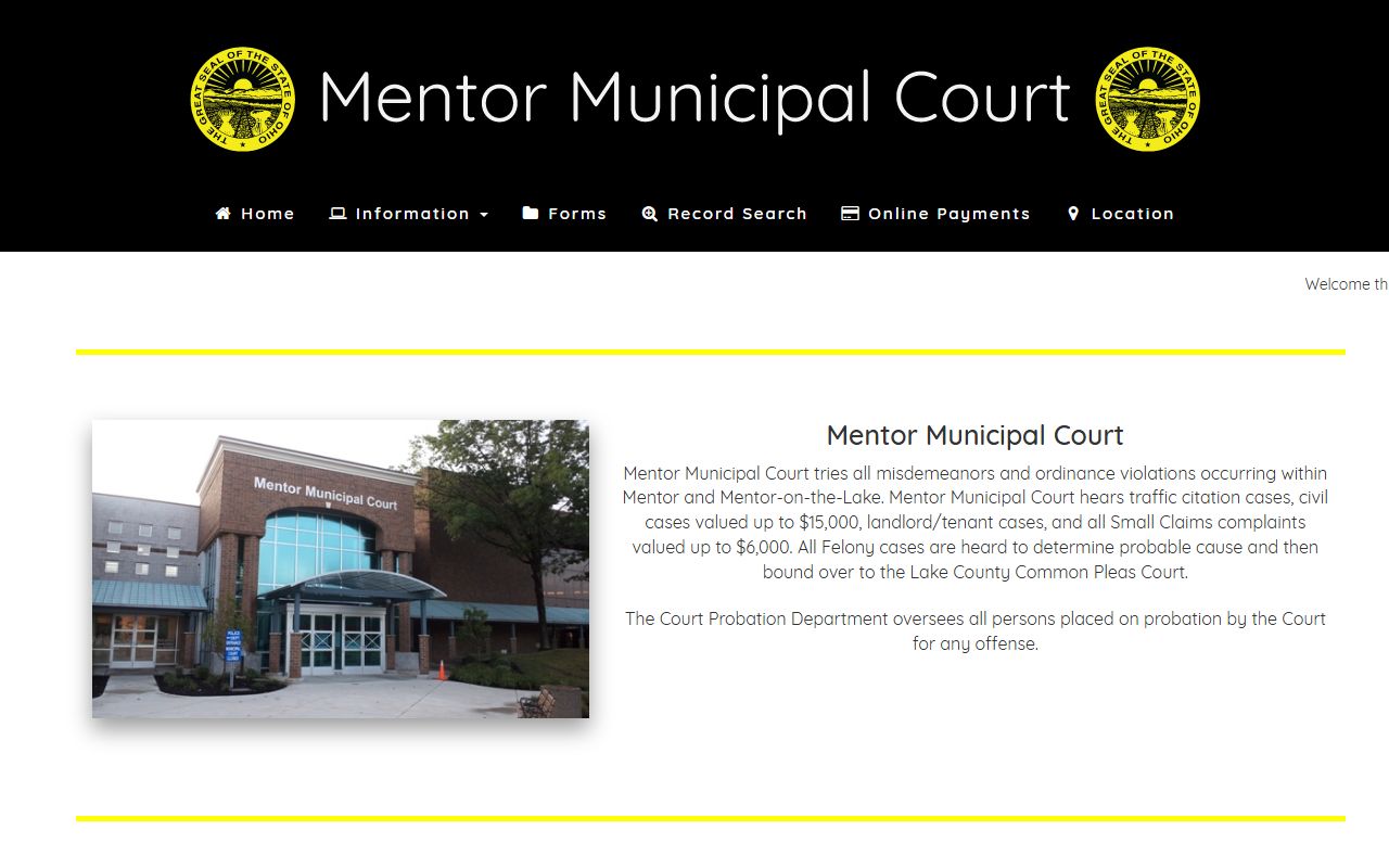 Mentor Municipal Court for Mentor bankruptcy records