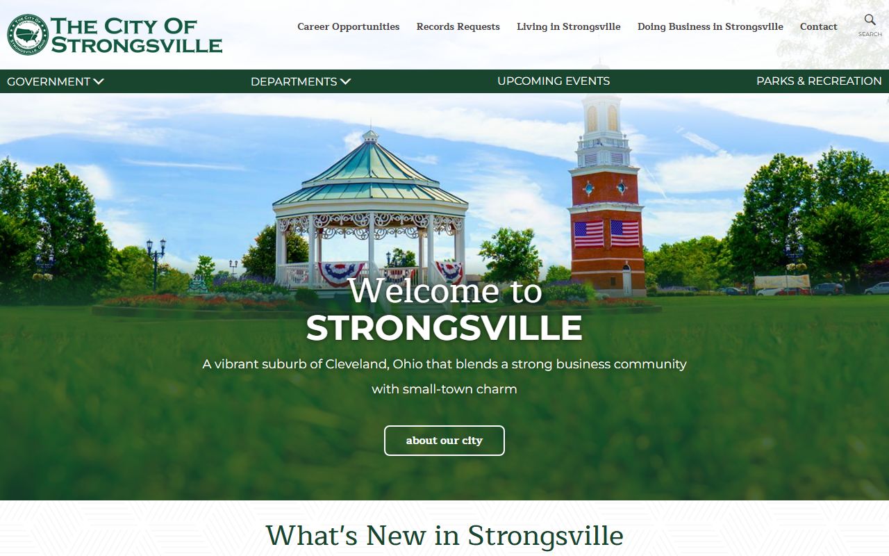 City of Strongsville website for Strongsville bankruptcy records