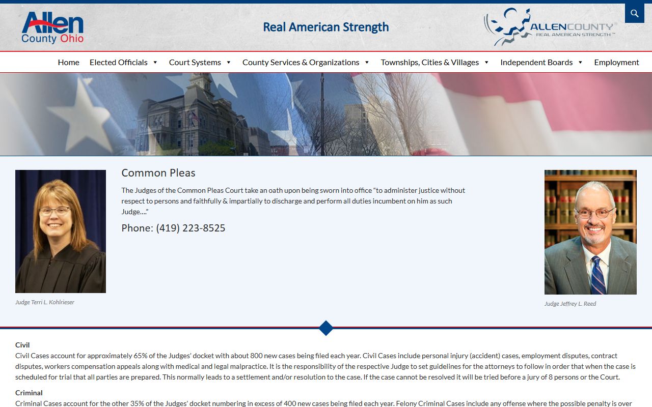 Allen County Common Pleas Court for Allen County bankruptcy records