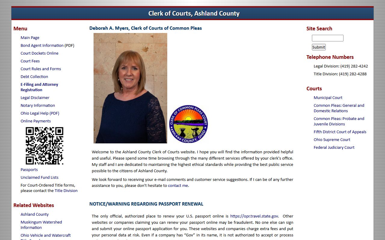 Ashland County Clerk of Courts for Ashland County bankruptcy records