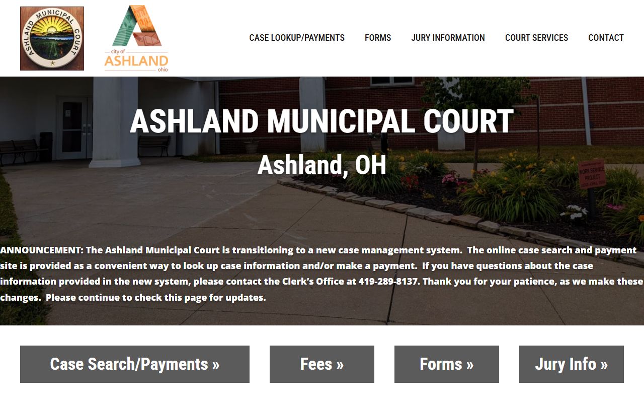 Ashland Municipal Court for Ashland County bankruptcy records