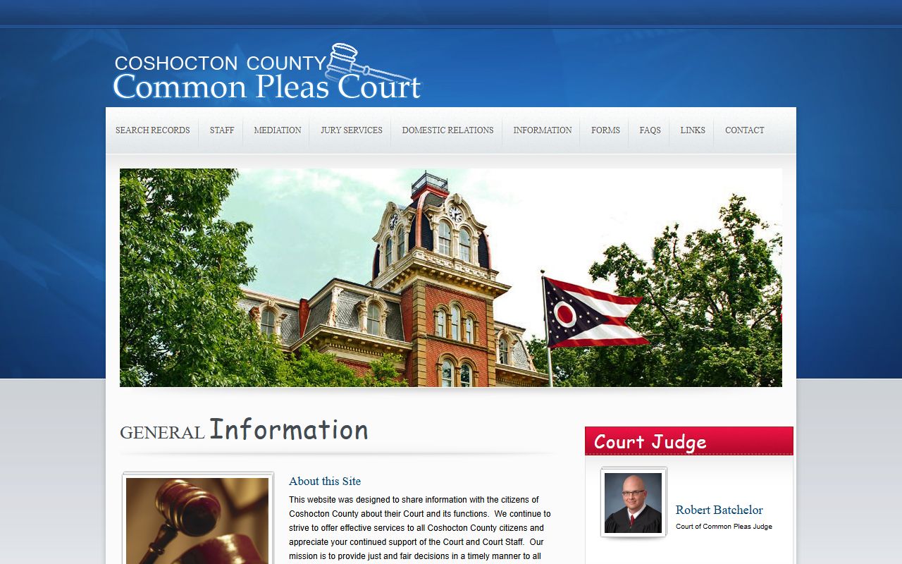 Common Pleas Court Coshocton County bankruptcy records