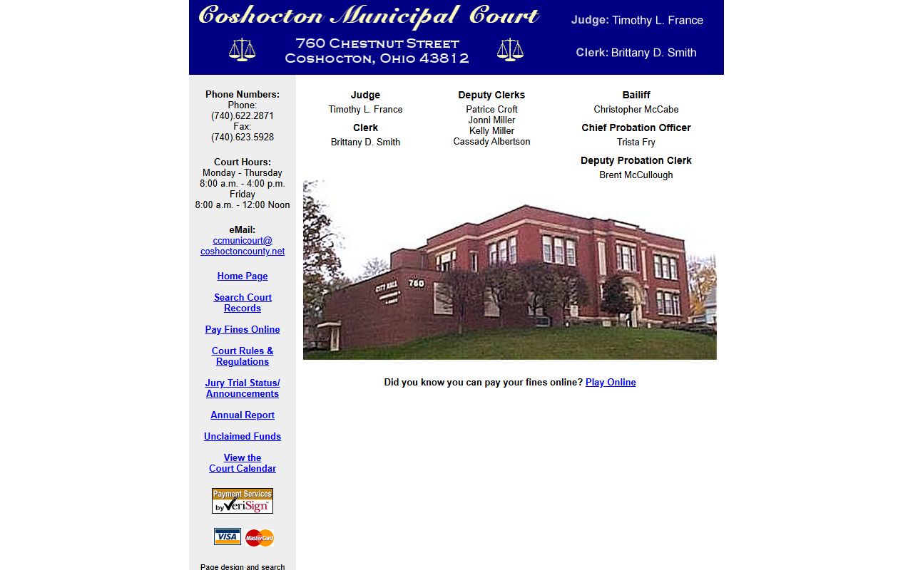 Municipal Court Coshocton County bankruptcy records