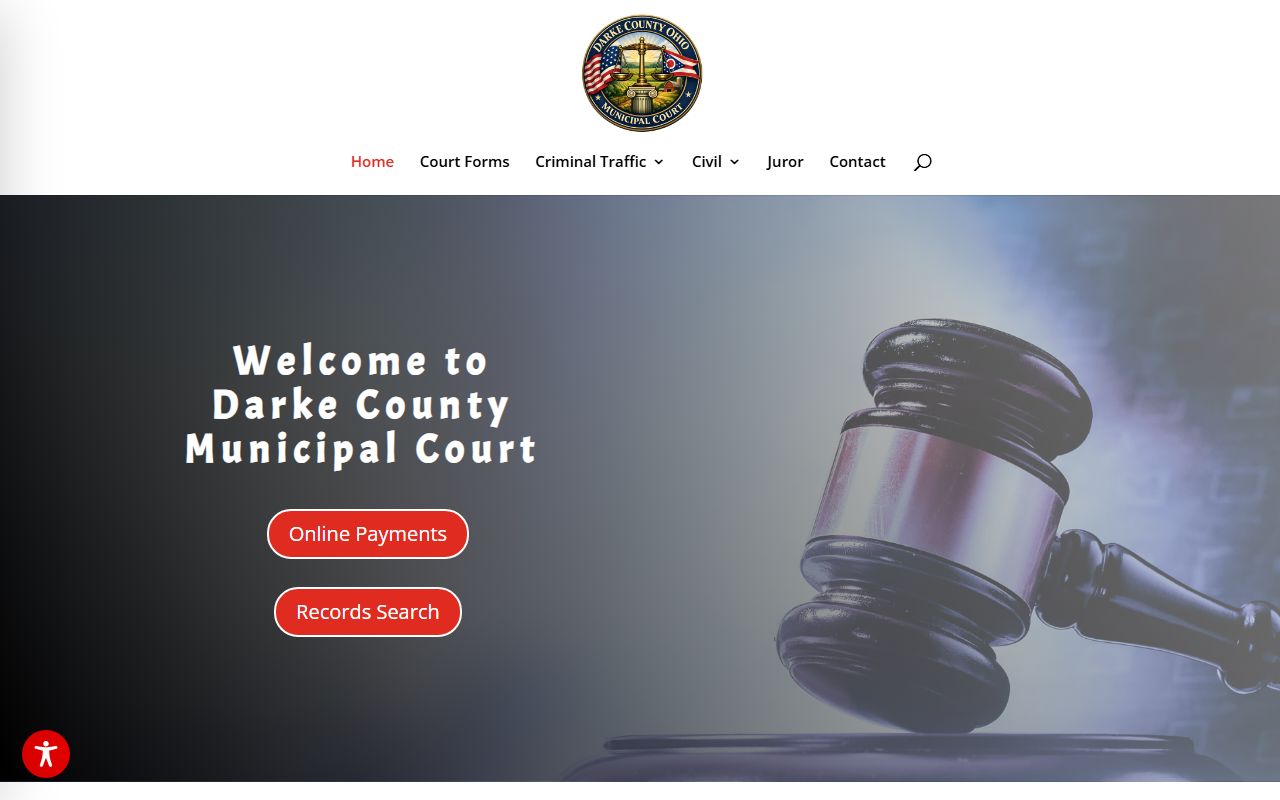 Darke County Courts homepage for Darke County bankruptcy records
