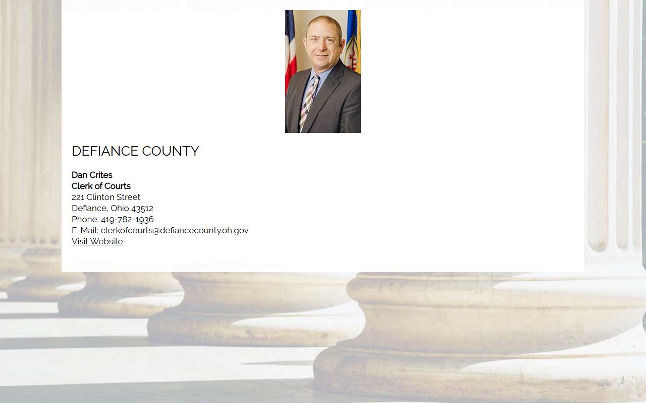 Defiance County Clerk information for Defiance County bankruptcy records
