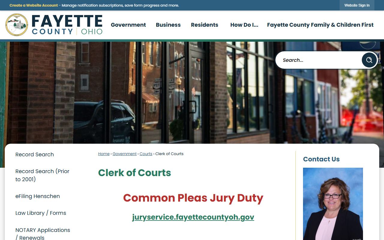 Fayette County Clerk of Courts page for Fayette County bankruptcy records