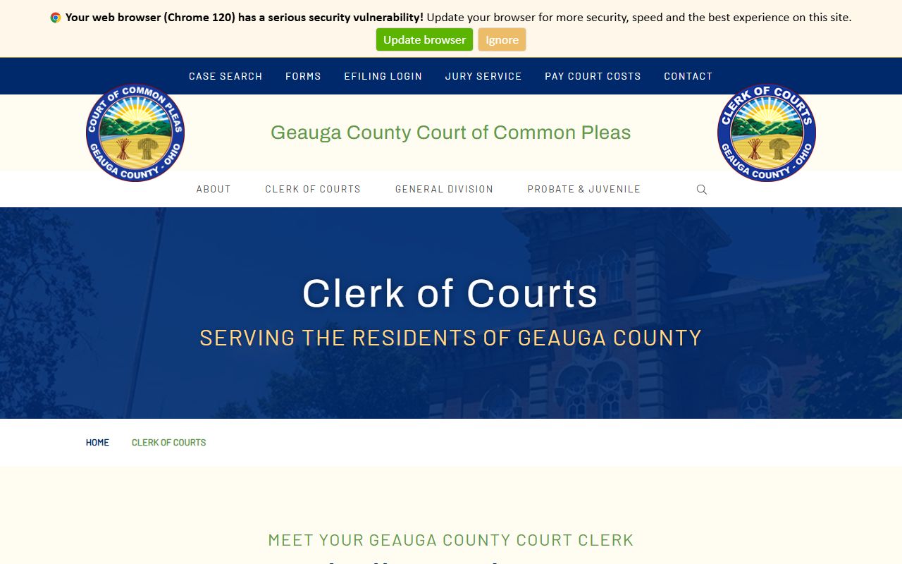 Clerk of Courts Geauga County bankruptcy records