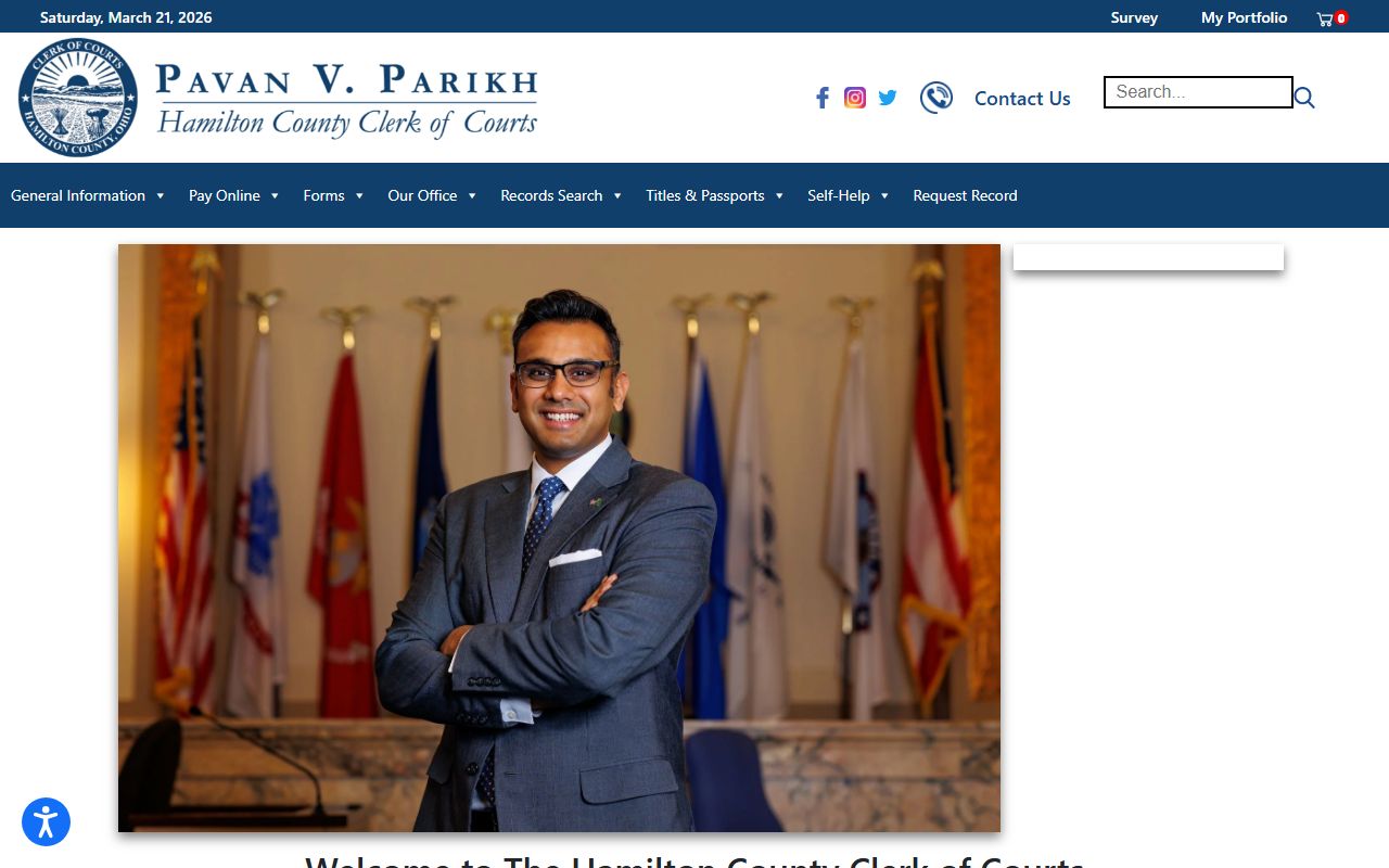 Hamilton County Clerk of Courts homepage for Hamilton County bankruptcy records