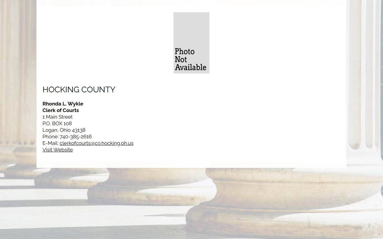 Clerk information Hocking County bankruptcy records