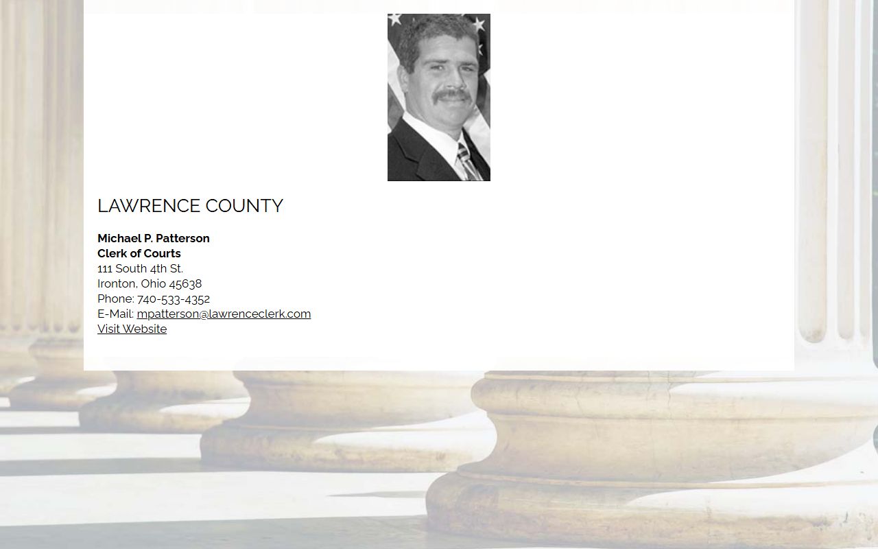 Lawrence County clerk information page for Lawrence County bankruptcy records