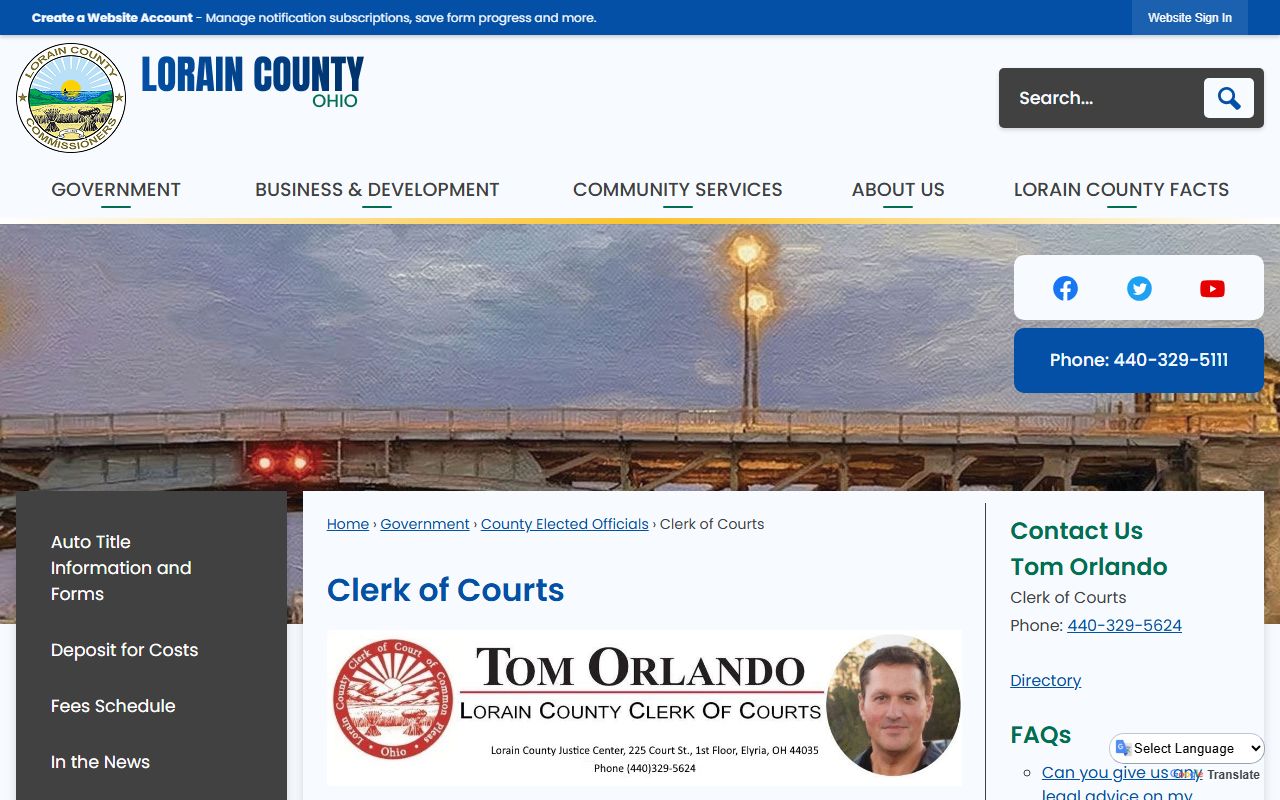 Clerk of Courts Lorain County bankruptcy records