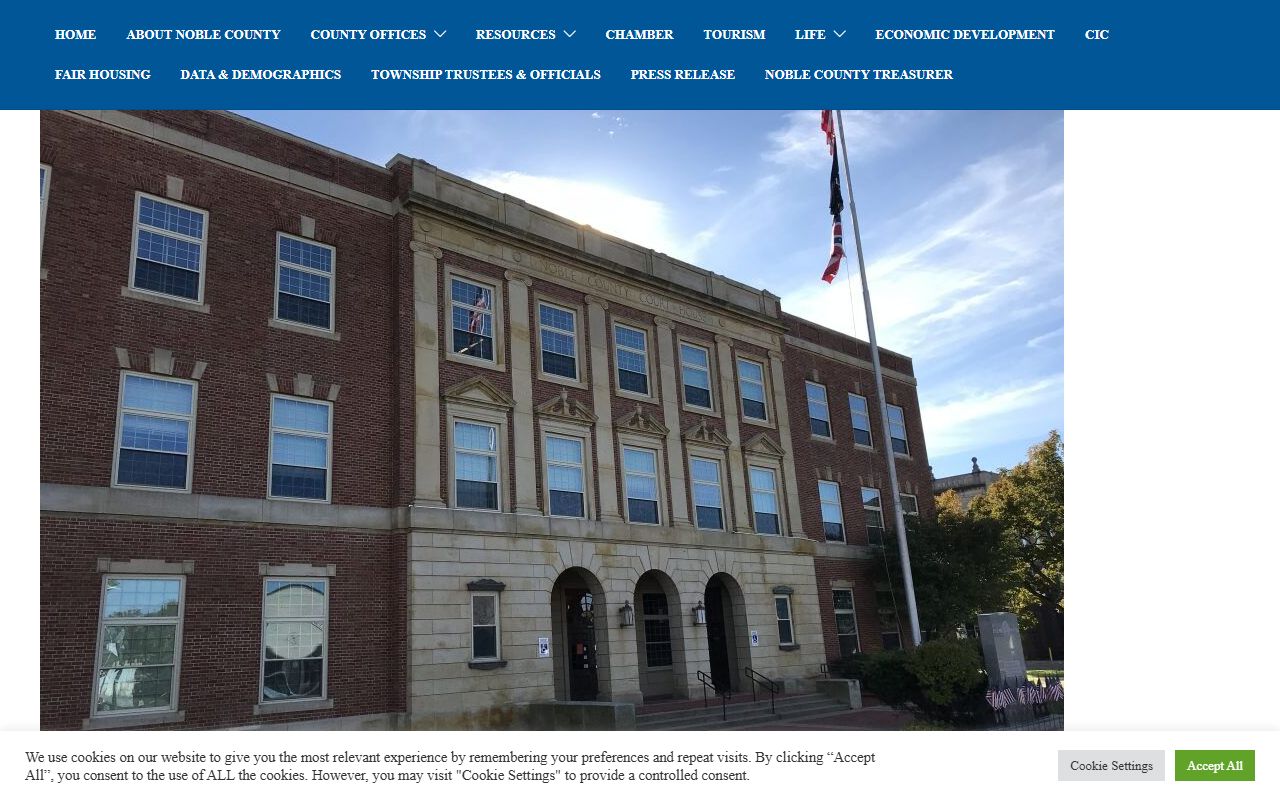 Noble County government website for Noble County bankruptcy records