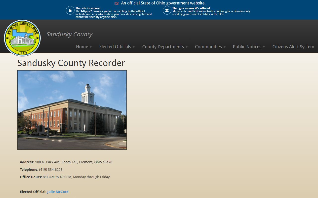 Recorder Office Sandusky County bankruptcy records