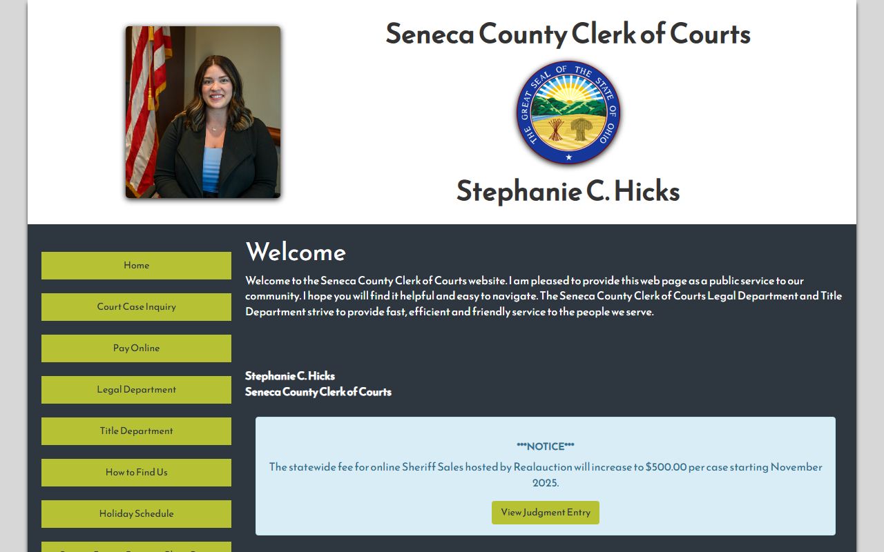 Clerk of Courts Seneca County bankruptcy records