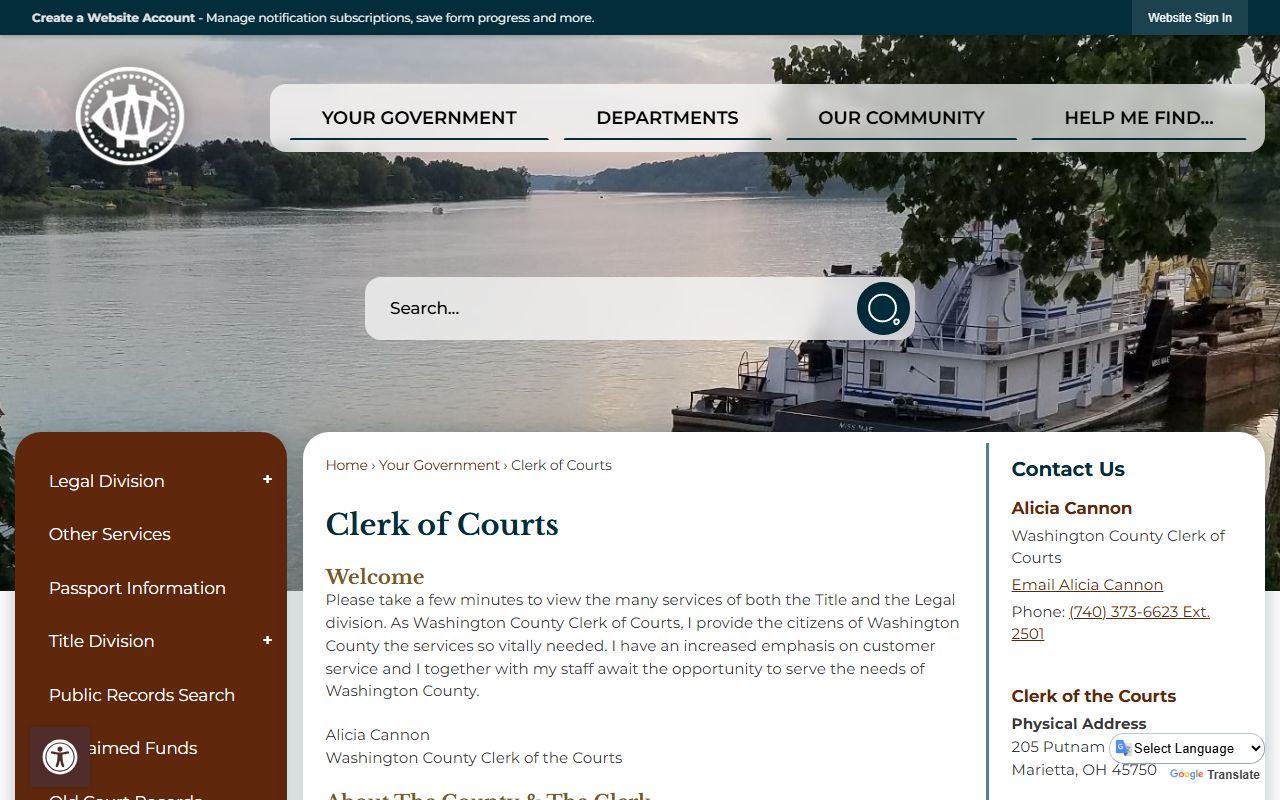 Clerk of Courts Washington County bankruptcy records